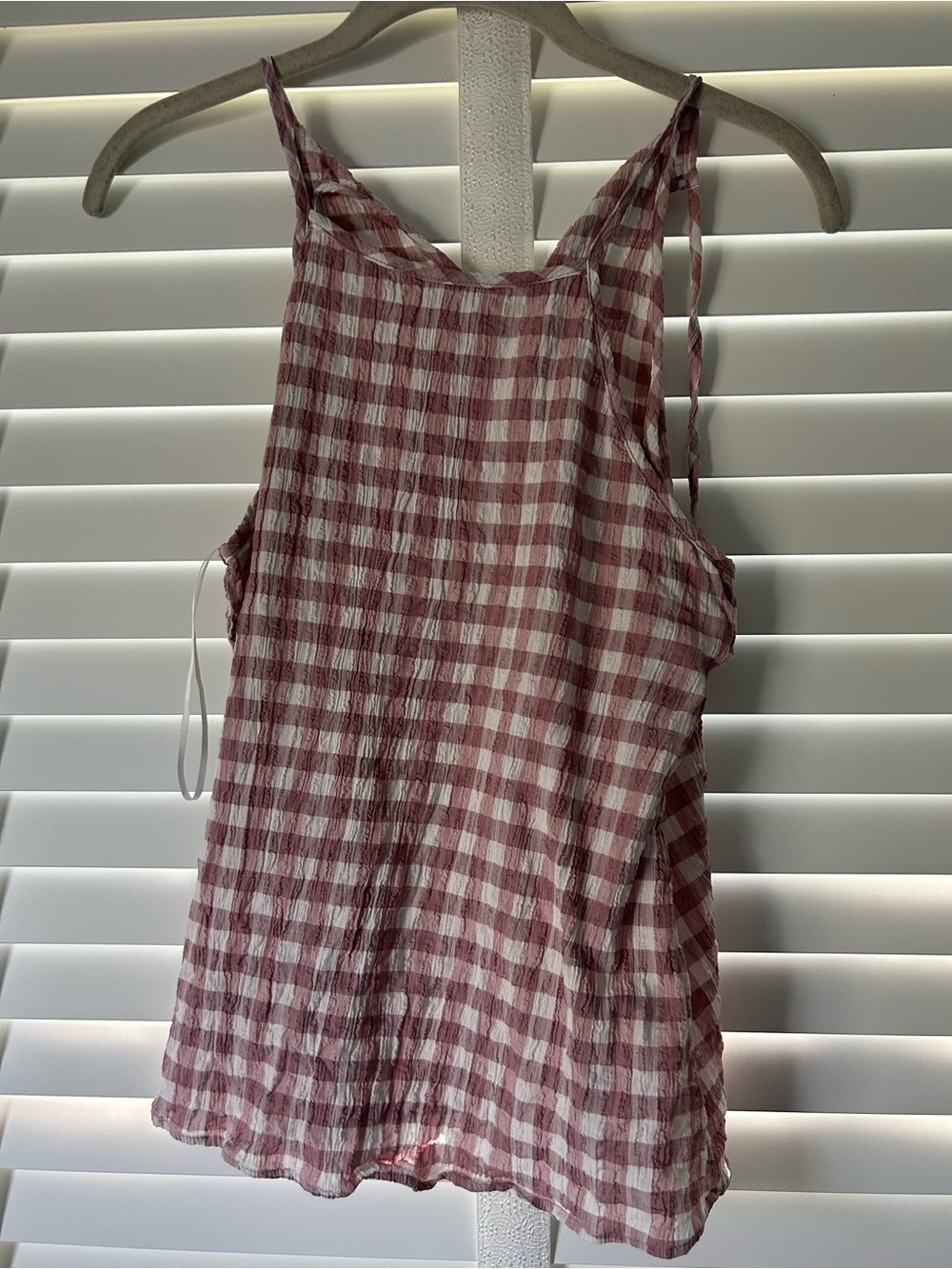 Pink Rose Tank Top Pink Gingham Small